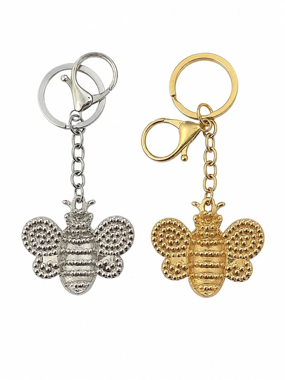 Rhinestone Bee  Bag Charm/Keychain Charm - Pink with Silver or Gold Hardware